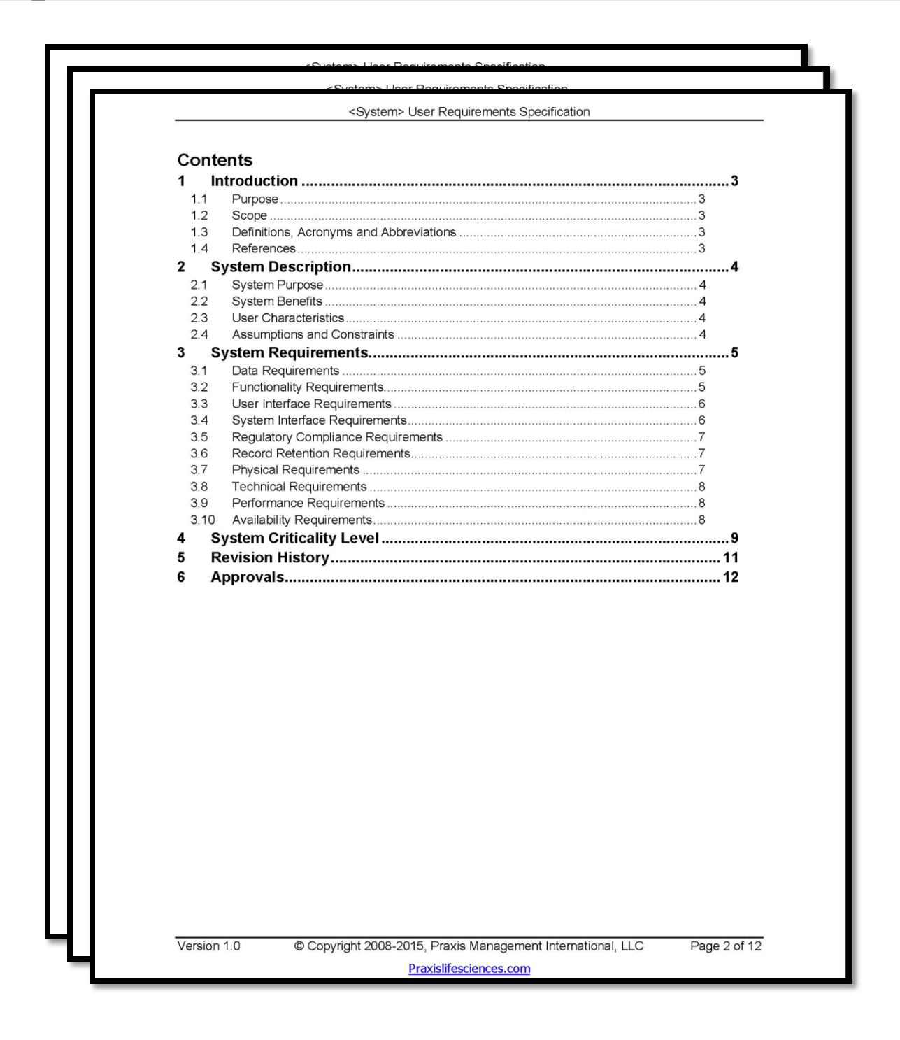 software requirement specification document template