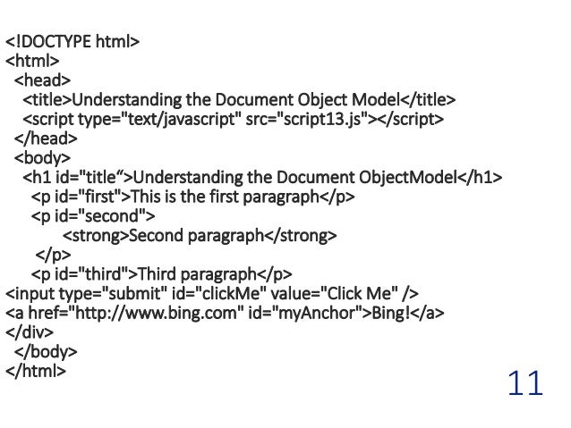 javascript document object model getelement