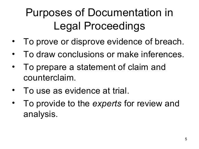 5 legal requirements for nursing documentation