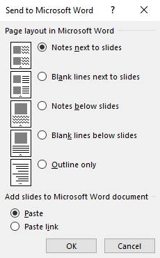 can you insert a powerpoint slide into a word document