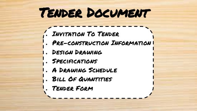 how to prepare a tender document