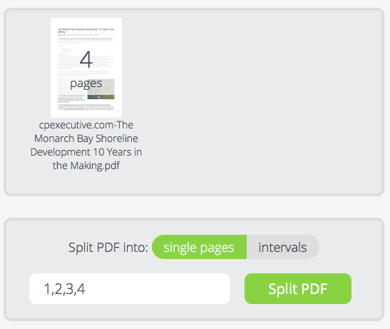 split pdf document into separate files