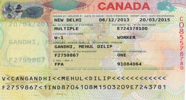 document number on canada visitor visa