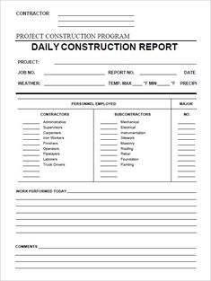 construction project documentation template