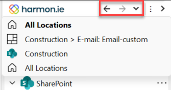 list of recently visited site https harmon.ie documentation sharepoint outlook