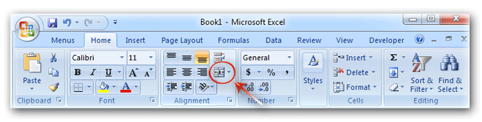 how to center a document in excel 2007