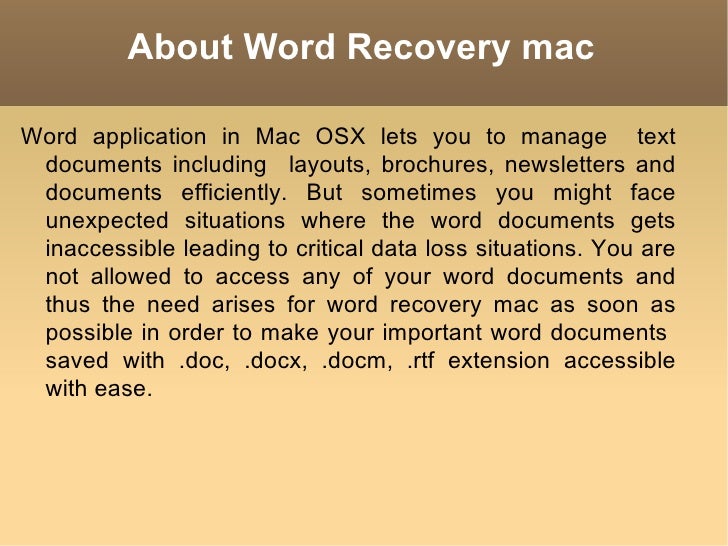 how to recover a mac word document