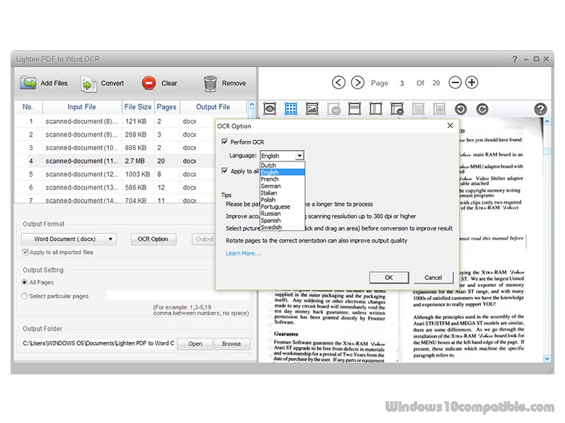pdf to word document ocr