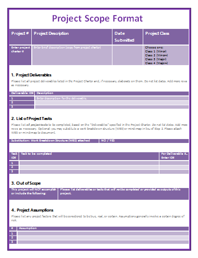 sample scope of work document for website